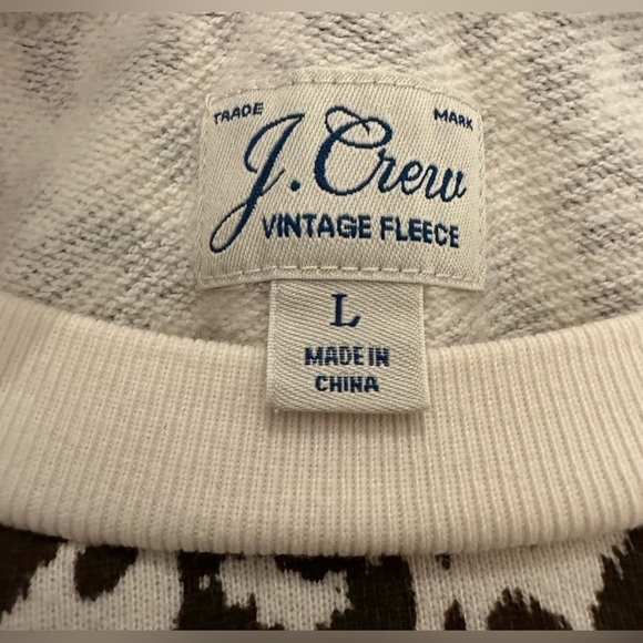 (Set) J.Crew leopard print terry cloth cotton pullover crewneck and jogger pants - Picture 5 of 9